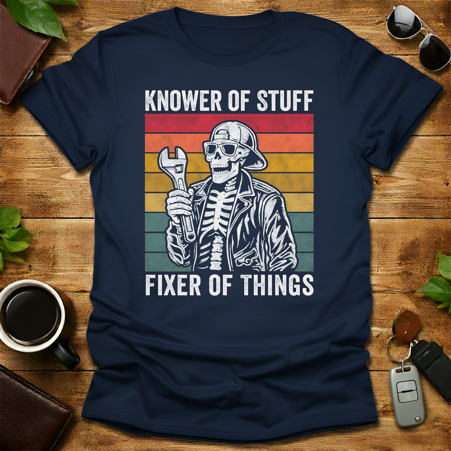 Fixer Skull Dad Mechanic V5 Father's Day T-Shirt